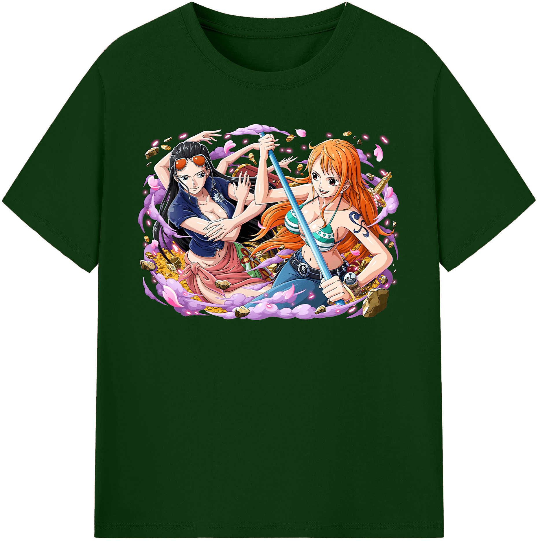 ワンピース ニコ・ロビン ONE PIECE Nico Robin 綿100％半袖Tシャツ（フロントプリント）